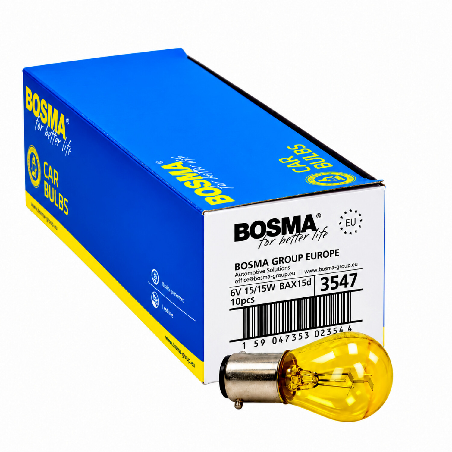 Lamp 6V Bosma 15/15W BAX15D geel 1pcs