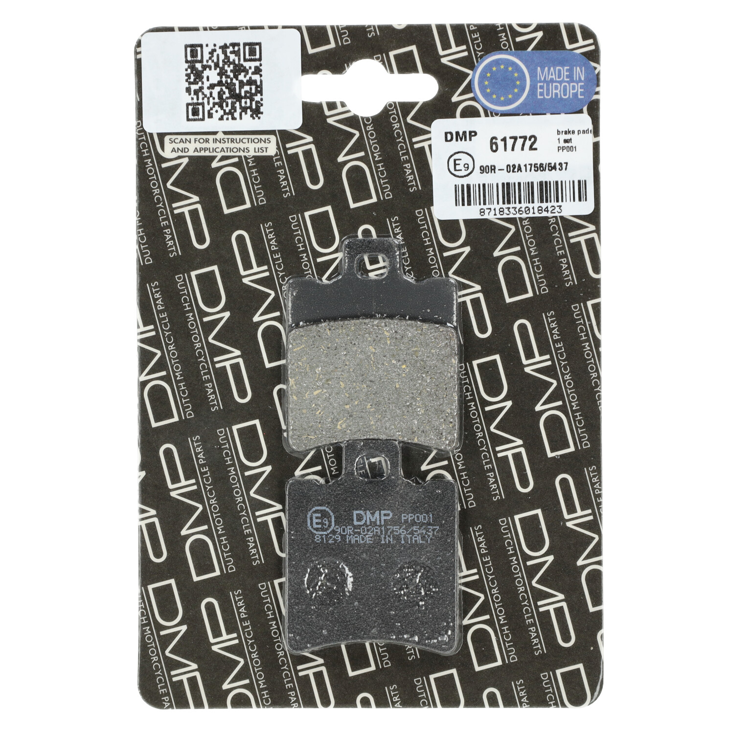 Remblokset DMP (made in EU) brembo voor Aerox, Buxy, Habana, Mojito, Neo, Neo VA2008, SFX, Speedake, SR OT, X8R, Zest - Afbeelding 2