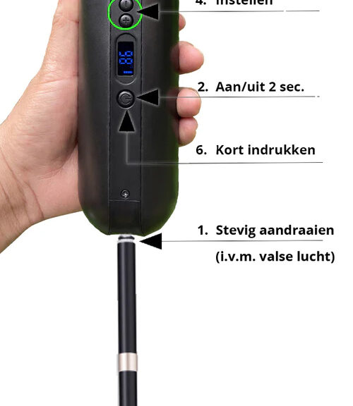 Elektrische accu fietspomp Hendries Cycplus A3 MK2 - zwart