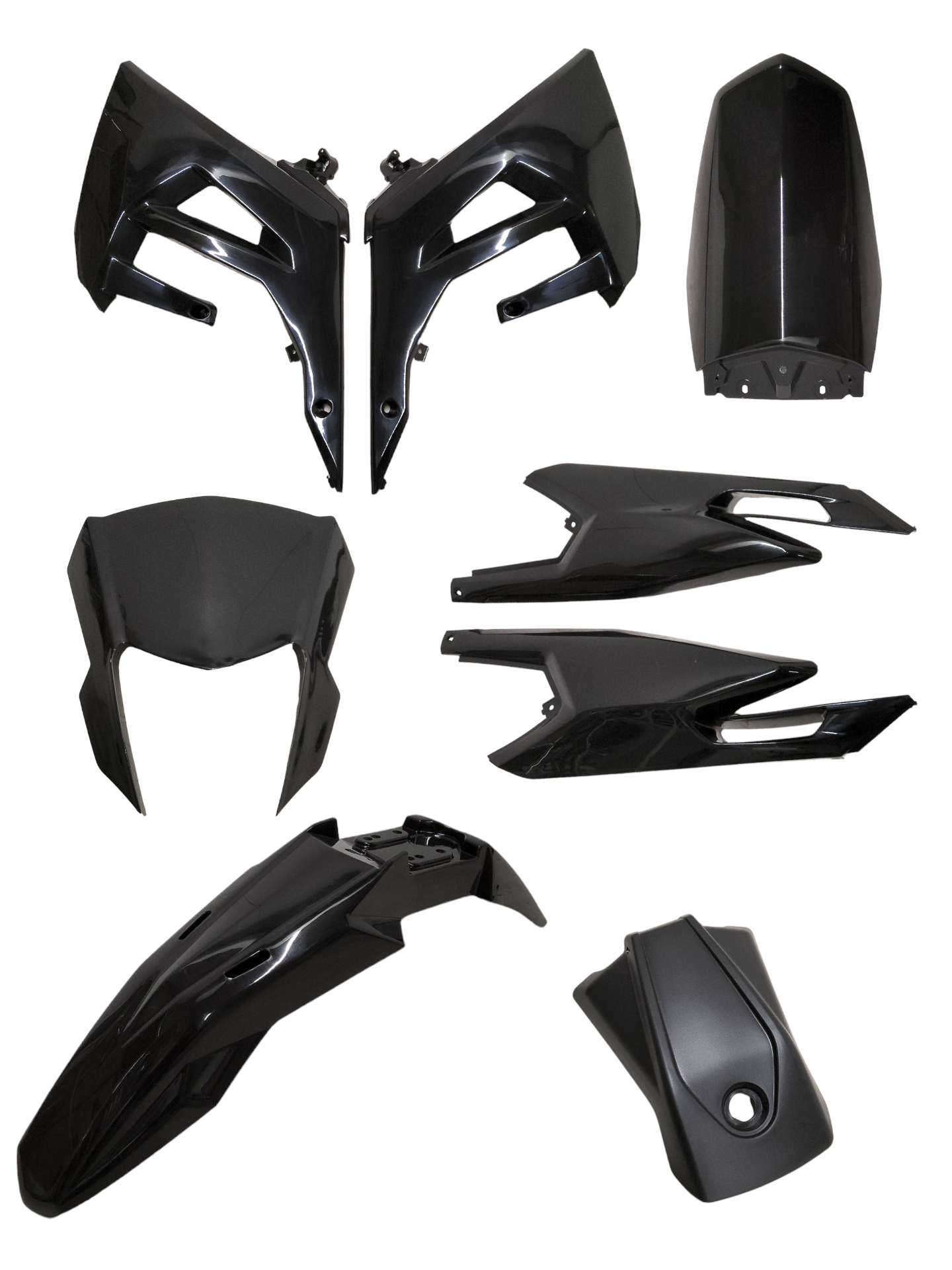 Plaatwerkset Tnt Derbi Glans Zwart 8-delig Gilera Rcr, Gilera Smt, Senda X-treme Vanaf 2018