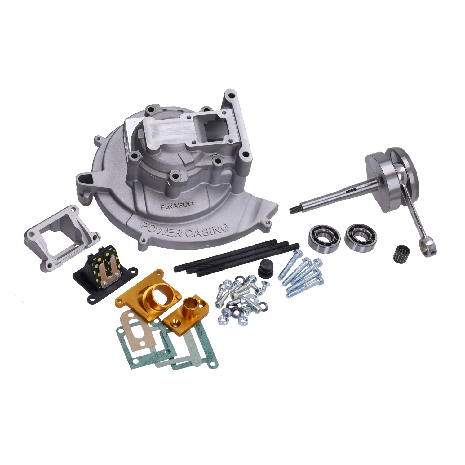 Carterset Pinasco + Krukas Compleet Pen 12, Power Casing Slave 46mm, Voor 80cc Citta, Vespa, Ciao, Si 26482173