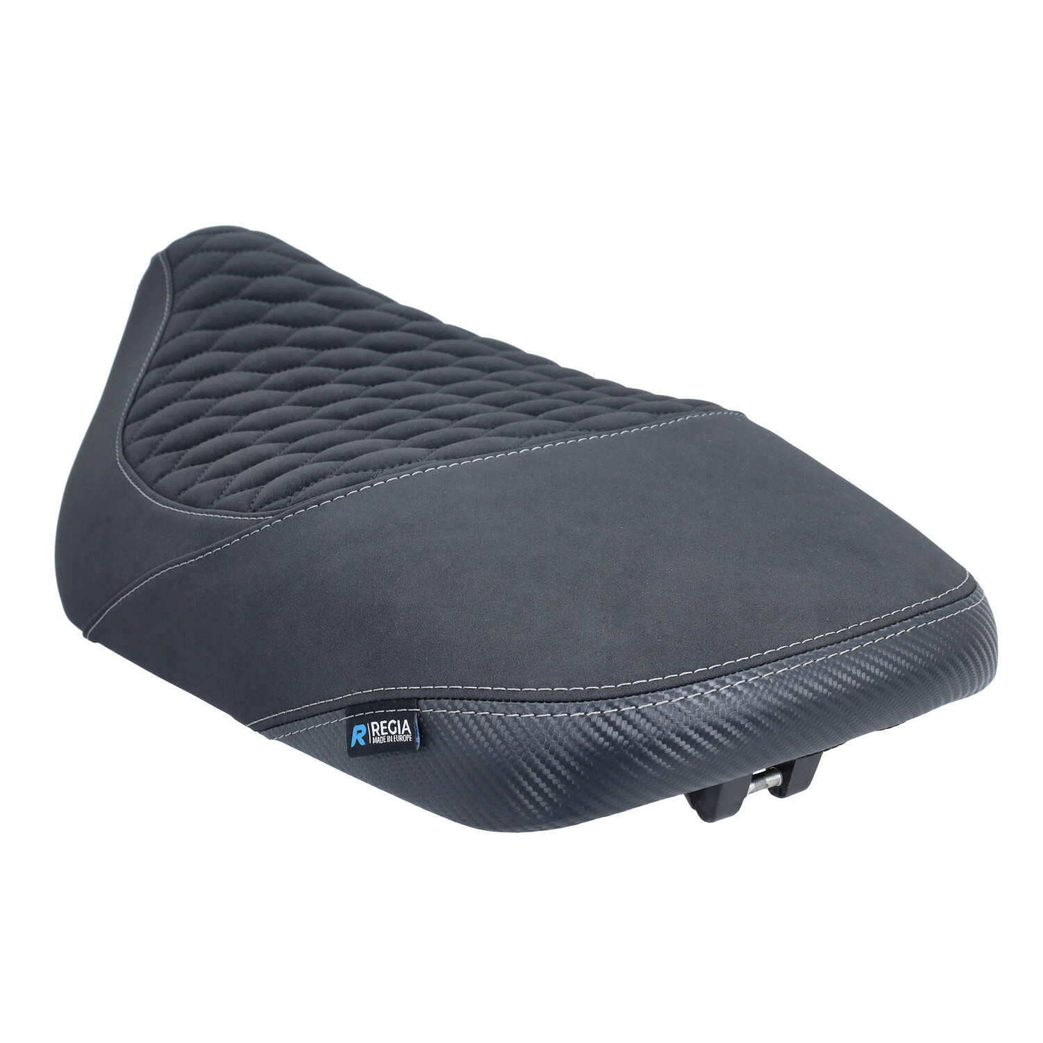 Buddydek Regia RS carbon alcantara kort model 1997/2002 Gilera zwart/grijs Runner 50/125/180/200 - Afbeelding 5