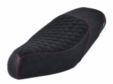 Buddydek Regia Rs Carbon Alcantara Kort Model 1997/2002 Zwart/rood Gilera, Gilera Runner 50/125/180