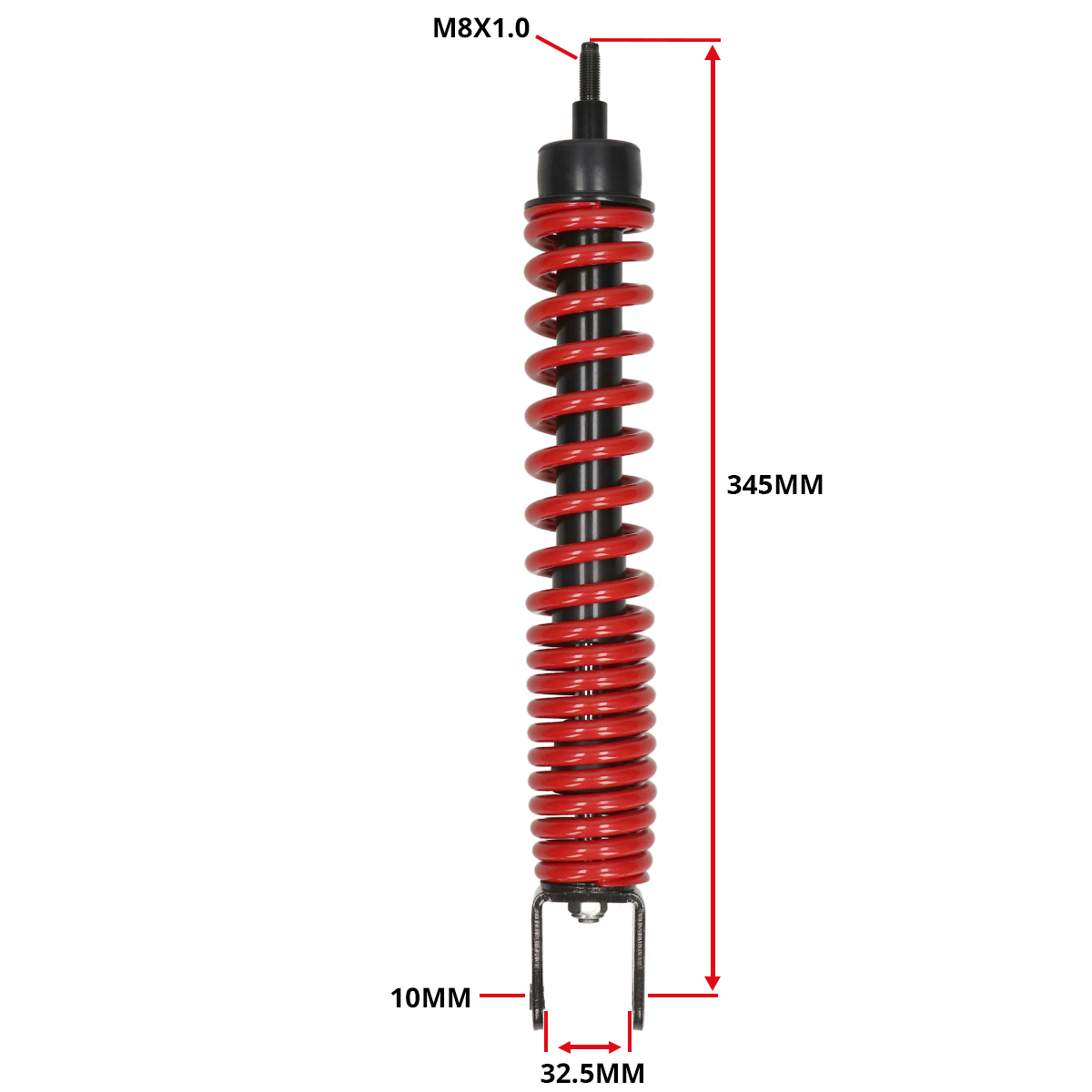 Schokbreker origineel model 345mm rood NRG, Runner, Vespa LX, Vespa S 600492R7 - Afbeelding 4
