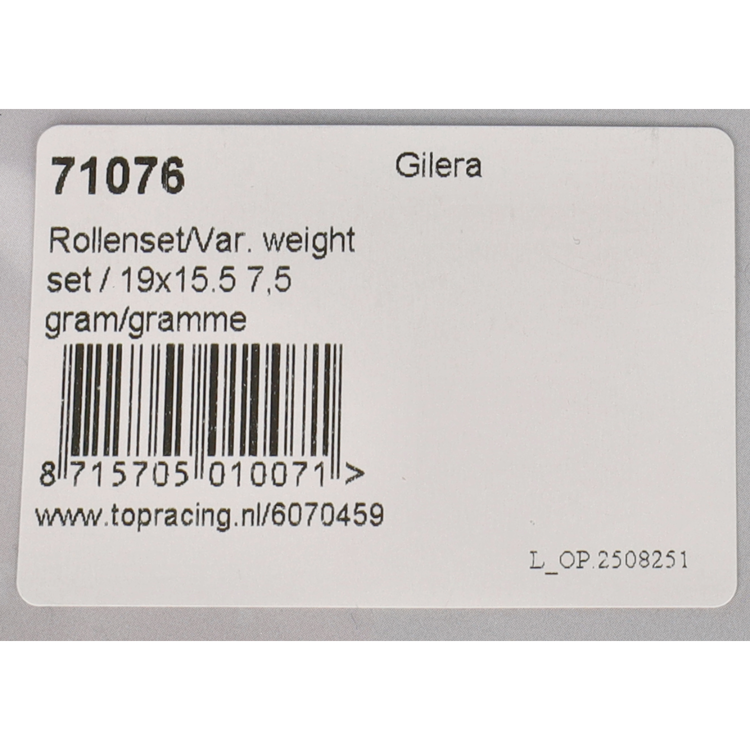 Variorolset Jasil 7.5gr 19x15.5mm Sco Piaggio 6070459 - Afbeelding 3