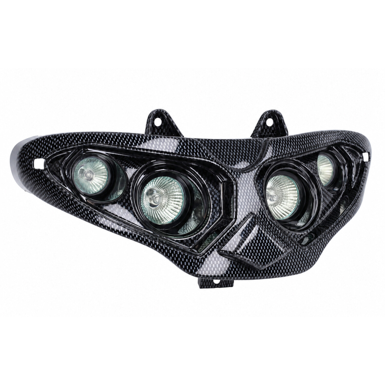 Koplamp Unit Halogeen 4 Lampen Carbon Gilera Runner 50/125/180 - Afbeelding 6