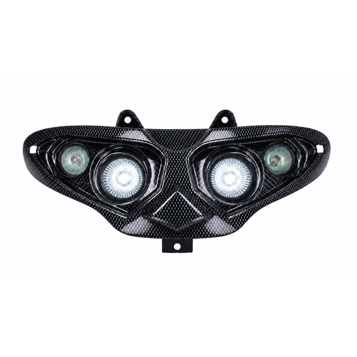 Koplamp Unit Halogeen 4 Lampen Carbon Gilera Runner 50/125/180 - Afbeelding 3
