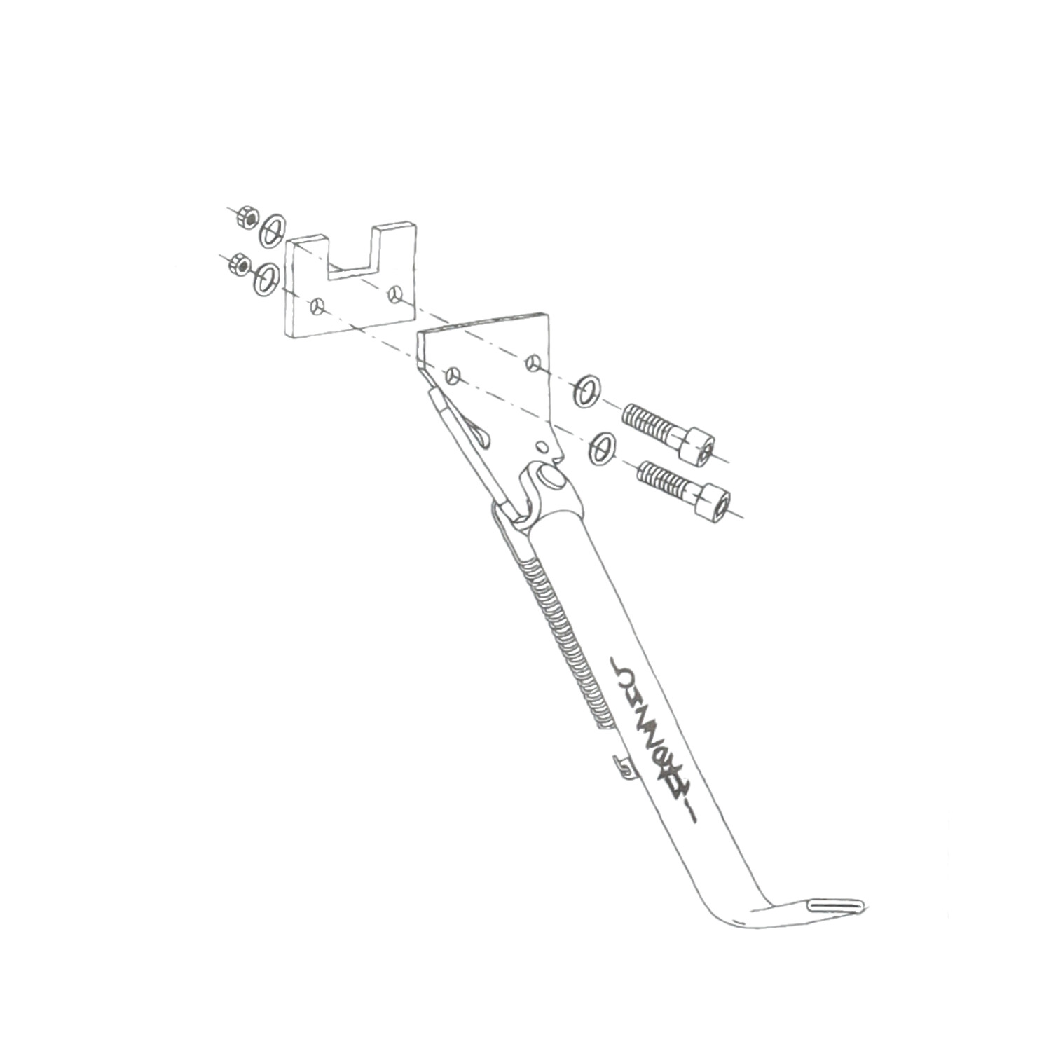Zijstandaard Buzzetti zwart Runner Purejet, NRG Power, Runner RST 4295 - Afbeelding 3