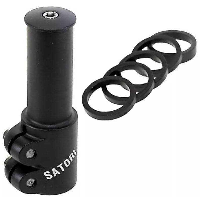 Stuurpenverlenger Satori 1-1/8" - zwart