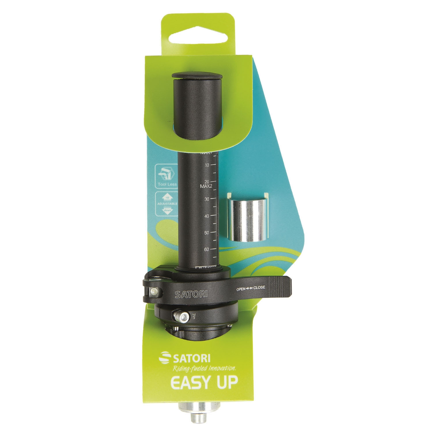 Stuurpenverlenger verstelbaar Satori Easy Up 1-1/8" - zwart - Afbeelding 2