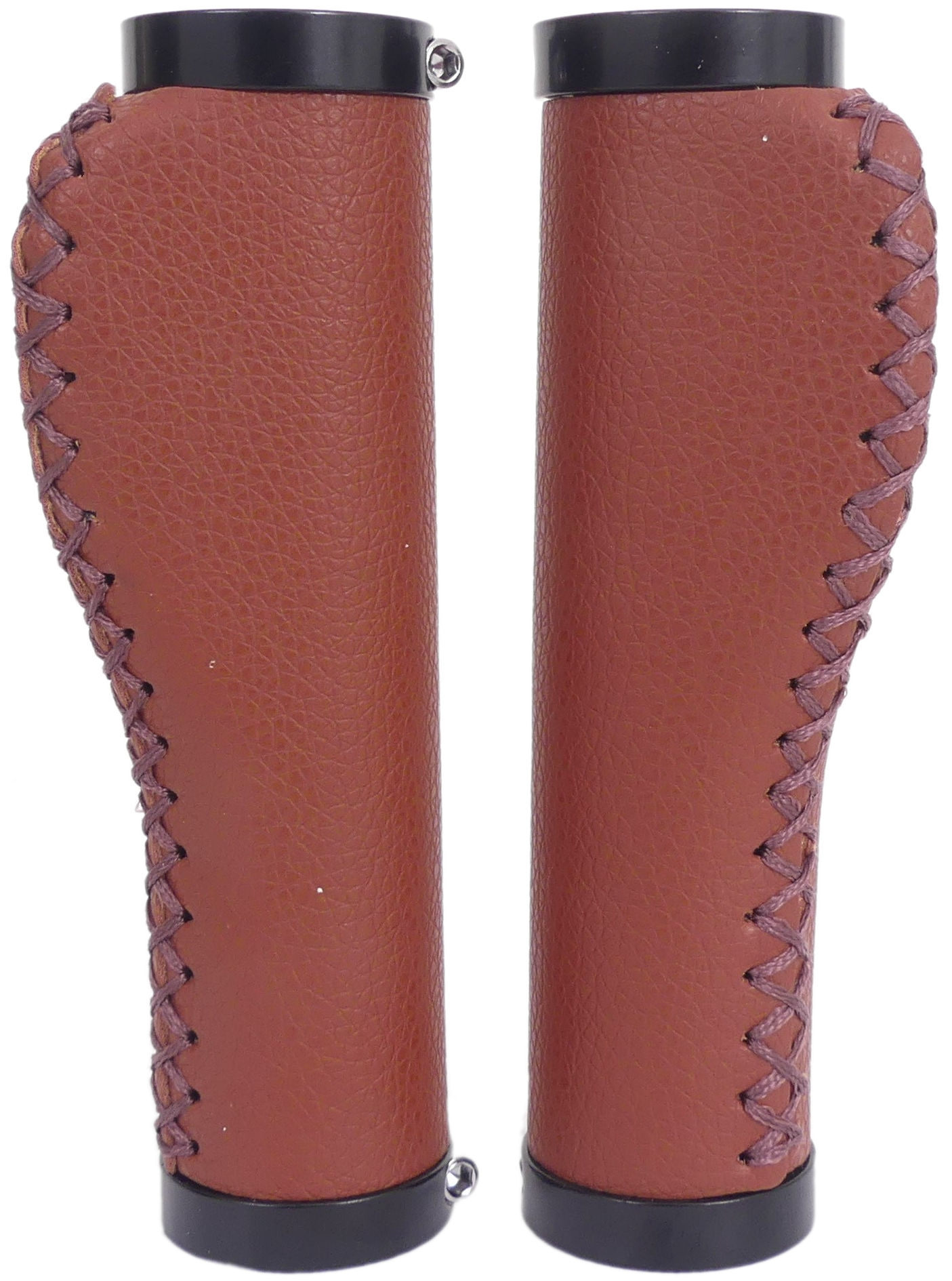 Handvatset Edge Leer incl Lockring - camel brown- 135/135mm (winkelverpakking) - Afbeelding 2