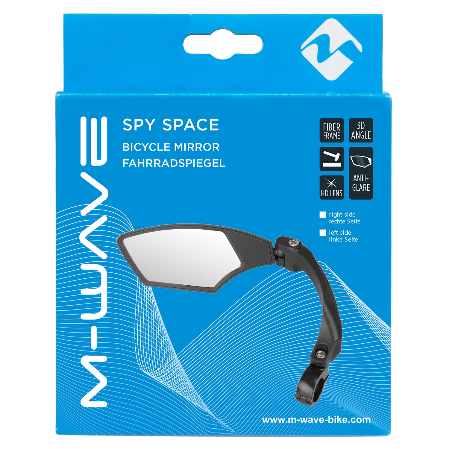 Fietsspiegel M-Wave Spy Space rechts - klemmontage (op kaart) - Afbeelding 3