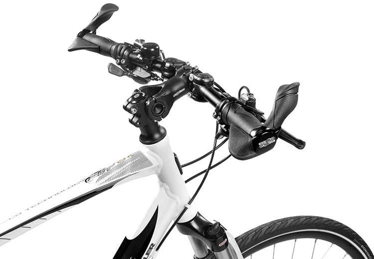 Handvatpaar Ergotec MF2 large kraton / aluminium 130+130 mm - zwart