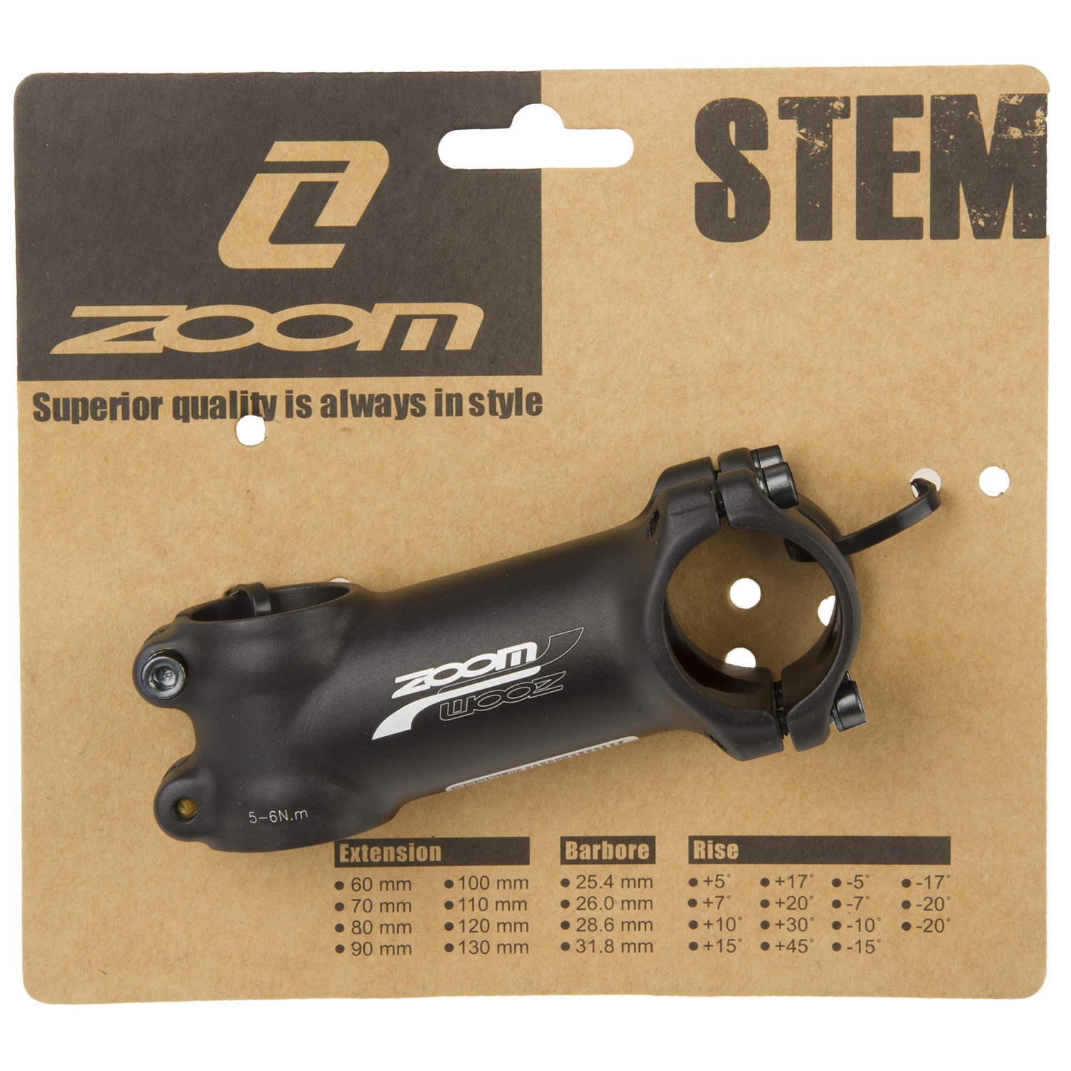 A-head stuurpen Zoom 28,6 / 110 / 31,8 mm - mat zwart - Afbeelding 2
