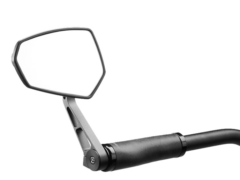 Spiegel Ergotec M-77 korte arm 120 x 80-55 mm aluminium - zwart gezandstraald (K approved)