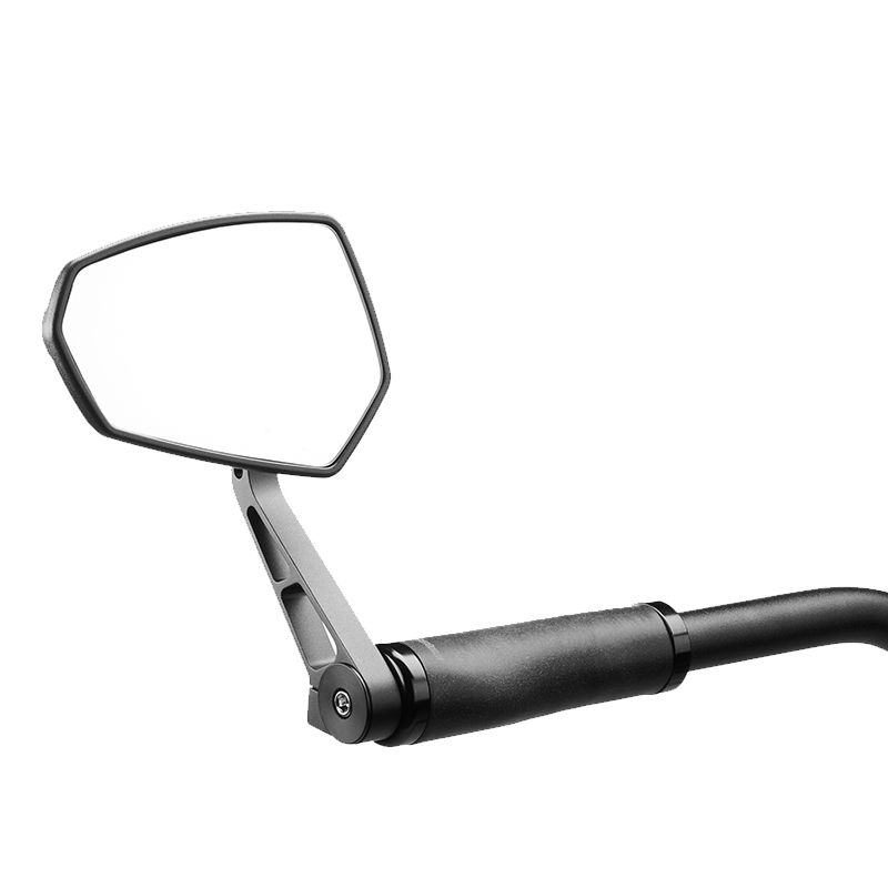 Spiegel Ergotec M-77 korte arm 120 x 80-55 mm aluminium - zwart gezandstraald