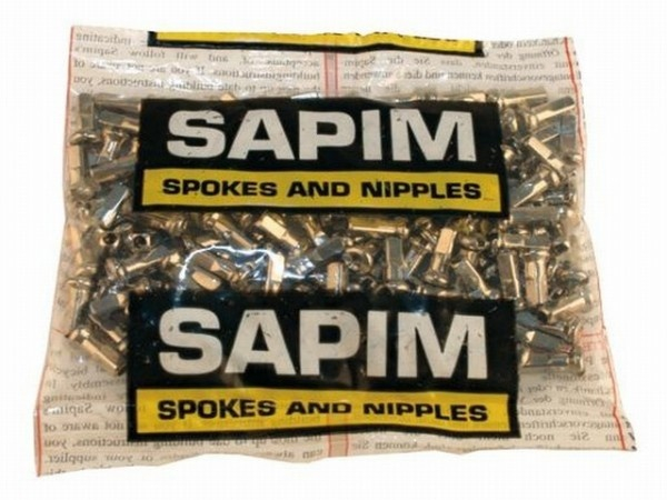 Spaaknippel Sapim velg 14 voor spaak 13 - zilver (100 stuks)