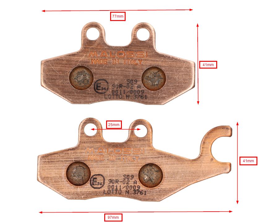 Remblokset Malossi Mhr Synthetisch Euro 3/4/5 Voor Beverly 250cc, Beverly 300cc, Gts 300, Primavera 125 4t, Runner 200cc, Sprint 125 4t 6215013bs - Afbeelding 2