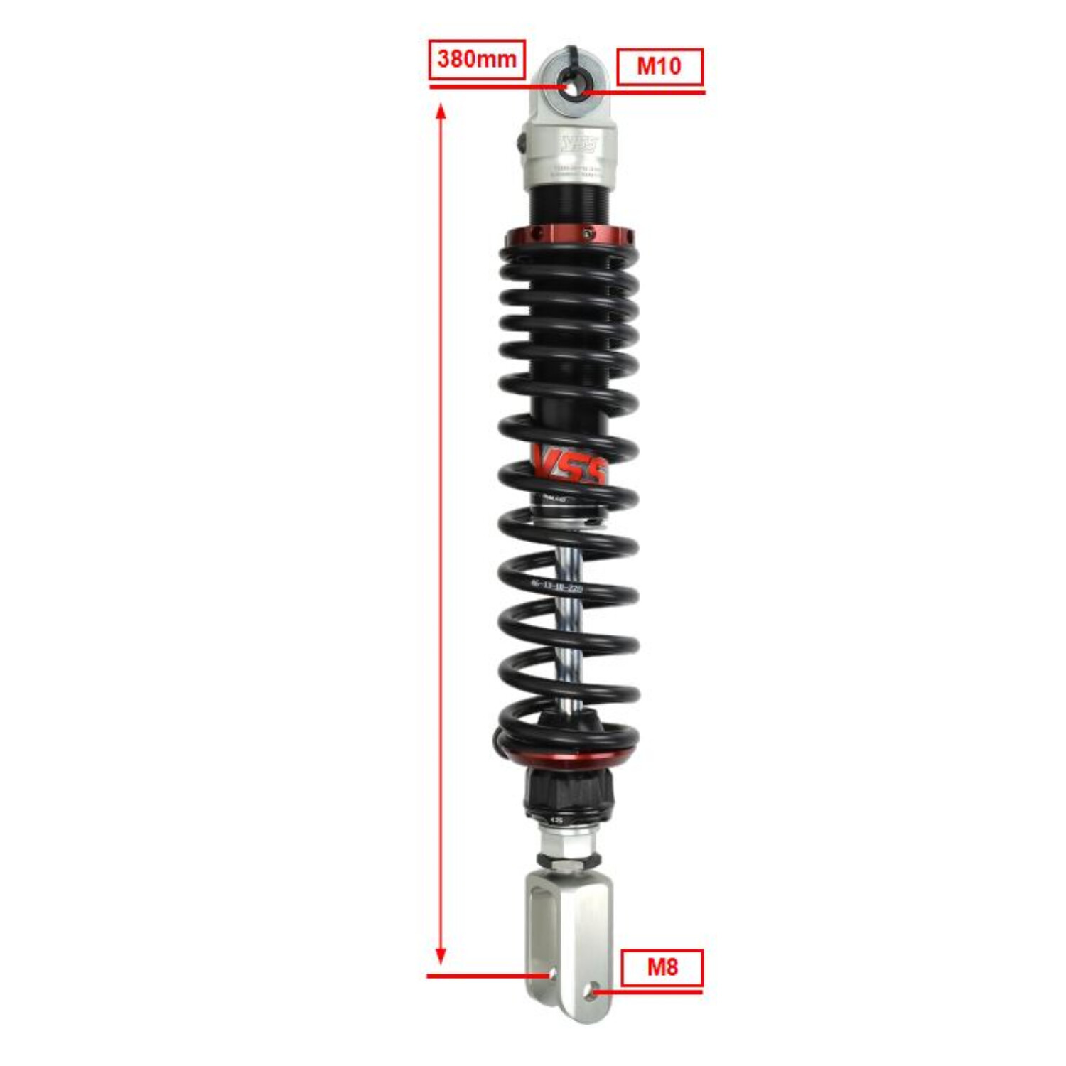 Schokbrekerset Yss Achter Hydraulisch G-sport 380mm Zwart/alu Sym Gts300, Sym Joymax 300 - Afbeelding 4