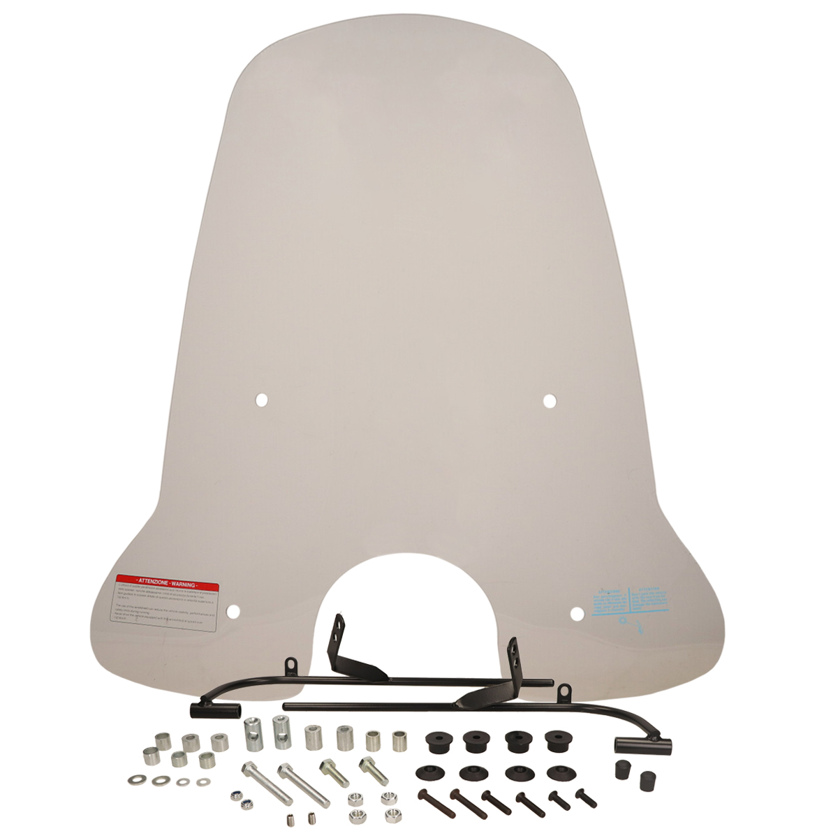Windscherm DMP met bevestigingsset hoog RST ronde koplamp helder China LX, Napoli, GTS Toscana, Riva, VX50