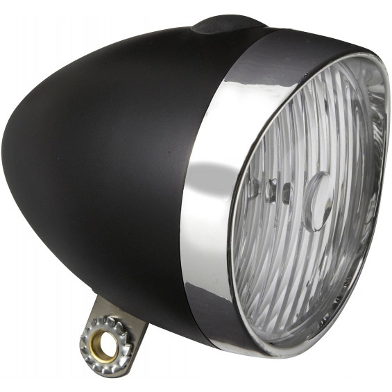 Koplamp Edge Retro 3 x  Led - met batterijen-  zwart/chroom (werkplaatsverpakking)