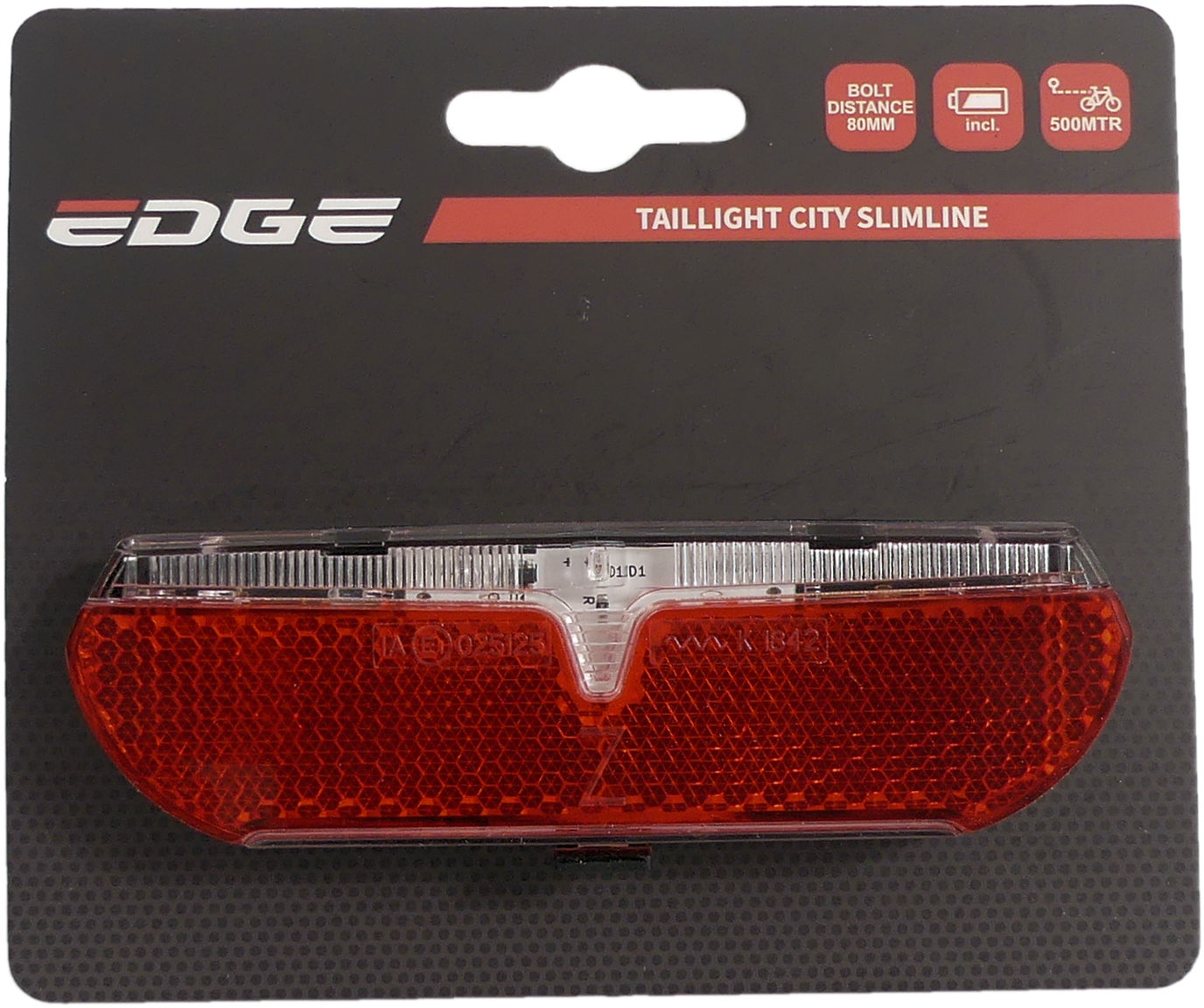Dragerachterlicht Edge City Slimline - 80mm - incl. batterijen - Afbeelding 2