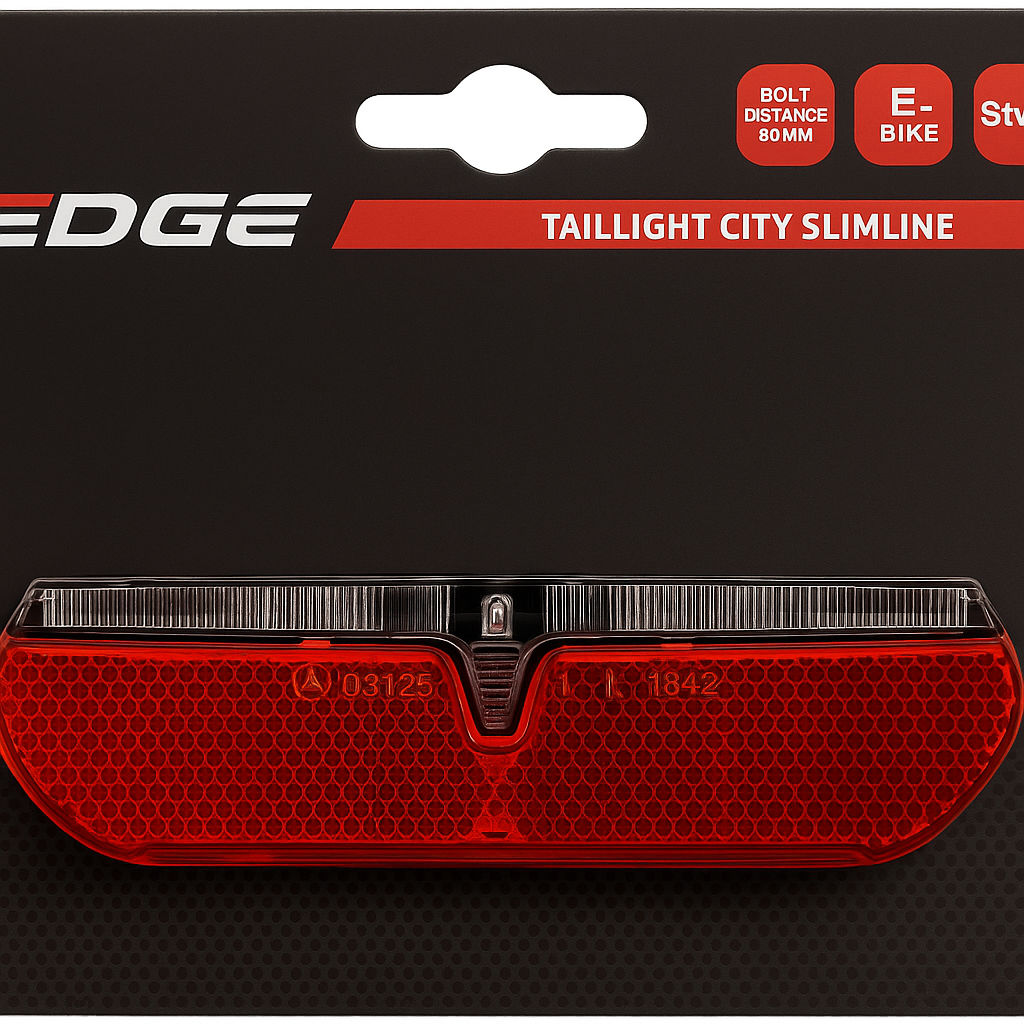 Dragerachterlicht Edge City Slimline - 80mm - E-Bike - 6-48Volt - Afbeelding 2