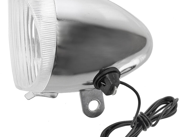 Dynamo koplamp met buitenaansluiting Anlun - chroom (werkplaatsverpakking)