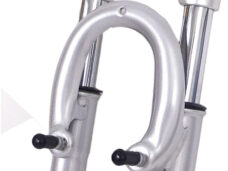 Verende voorvork 28" met 1" vorkbuis - V-brake nokken - zilver