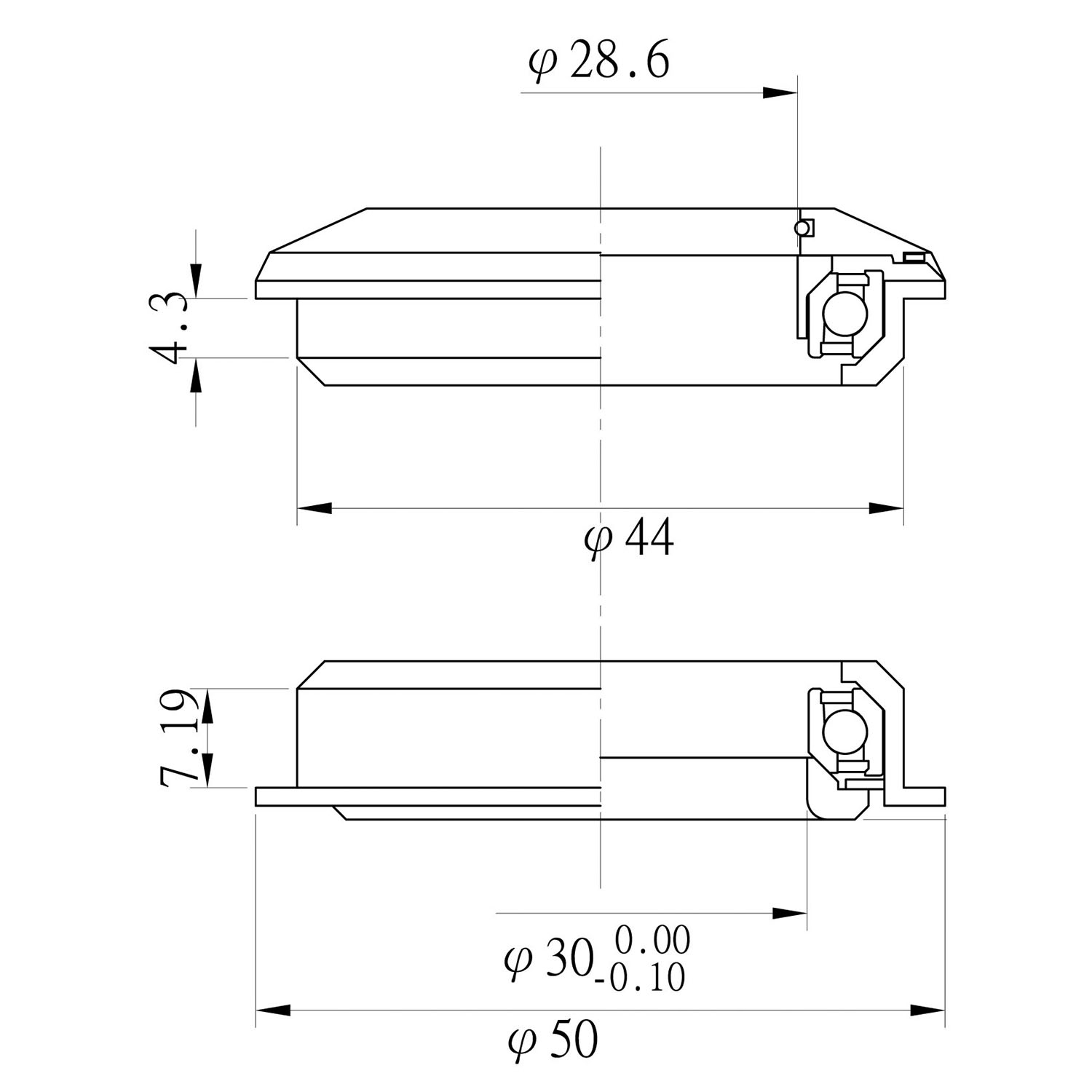 Balhoofdset Neco 1 1/8" semi-geïntegreerd zonder draad - zwart
