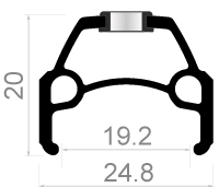 Velg Rodi Connect 28/29" / 622 x 19C aluminium - 36 gaats 14G - zilver