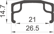 Velg Rodi Parallex 26" (559 x 21C) aluminium 36 gaats - zilver - Afbeelding 2