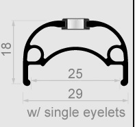 Velg Rodi Ryot 27.5" / 584 x 25C aluminium 32 gaats disc - zwart - Afbeelding 2