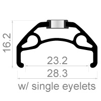 Velg Rodi Blackrock 23 disc 28/29" / 622 x 23C aluminium 36 gaats 14G - zwart