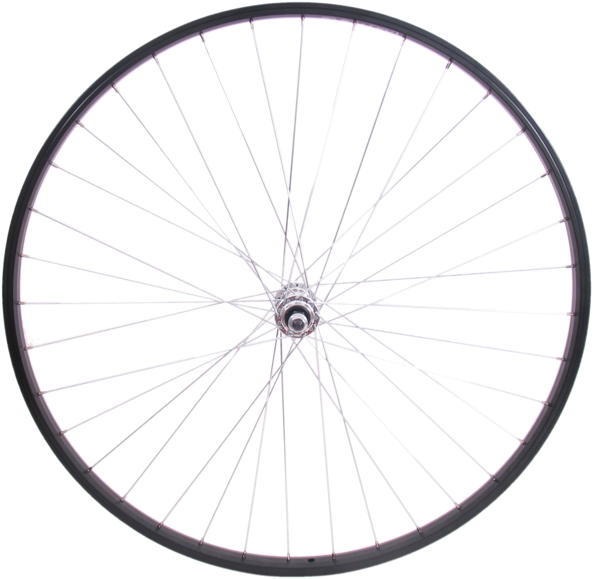 Voorwiel 28" / 622*21C aluminium naaf en velg - zwart - Afbeelding 2