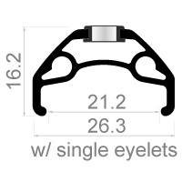 Velg Rodi Blackrock 21 disc 27.5" / 584 x 21C aluminium 36 gaats 14G - zwart
