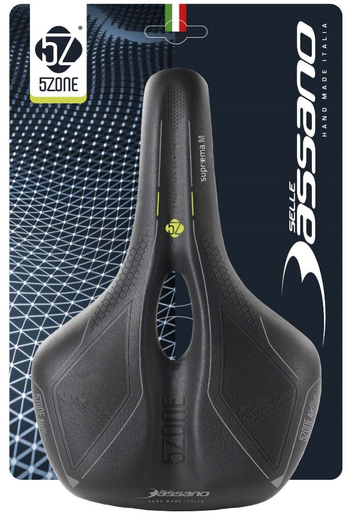 Fietszadel Selle Bassano Suprema 5zone EL Heren met elastomere demping - zwart - Afbeelding 3