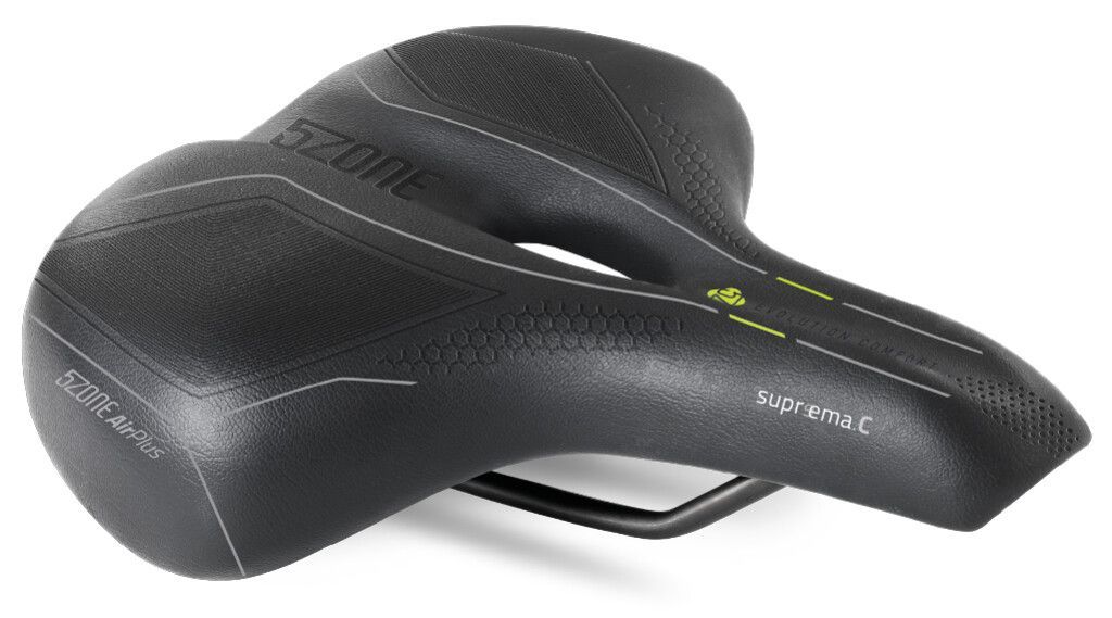 Fietszadel Selle Bassano Suprema 5zone EL City met elastomere demping - zwart