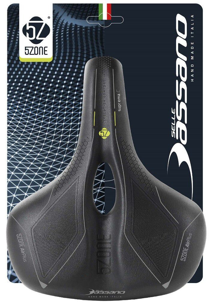 Fietszadel Selle Bassano Suprema 5zone EL City met elastomere demping - zwart - Afbeelding 5