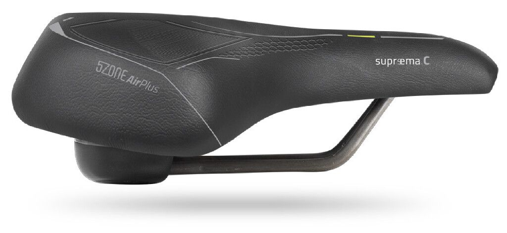 Fietszadel Selle Bassano Suprema 5zone EL City met elastomere demping - zwart - Afbeelding 2