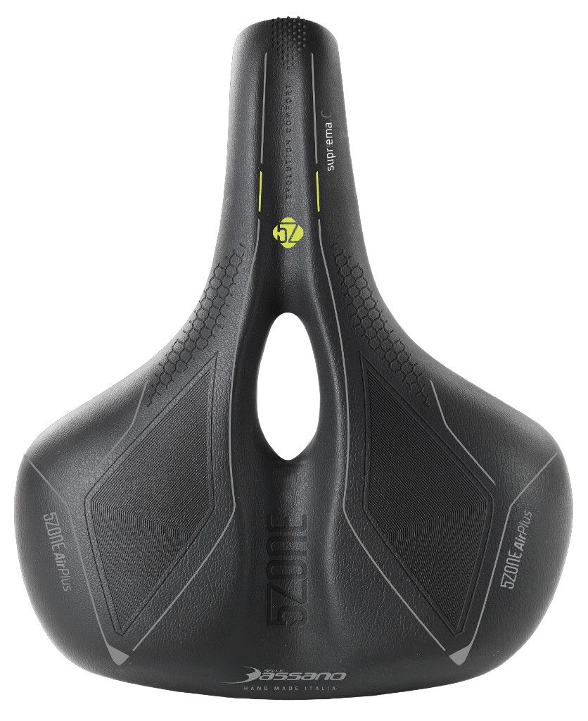 Fietszadel Selle Bassano Suprema 5zone EL City met elastomere demping - zwart - Afbeelding 3