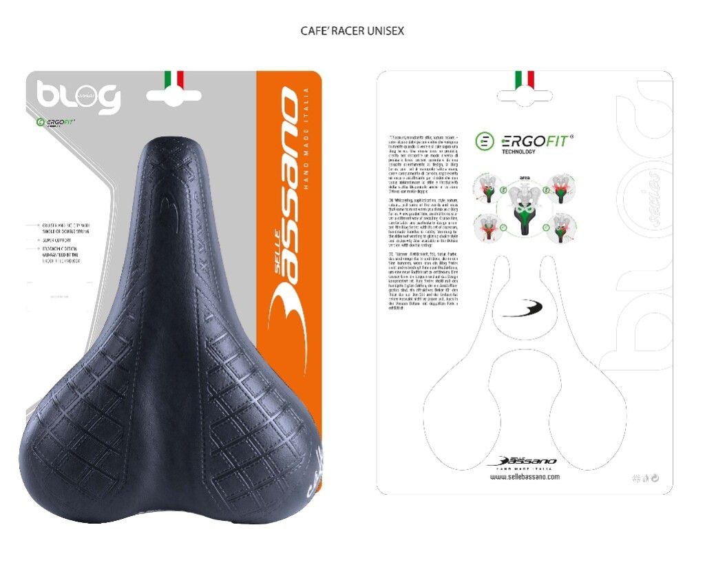 Fietszadel Selle Bassano Cafe Racer Bobber voor heren - zwart - Afbeelding 3