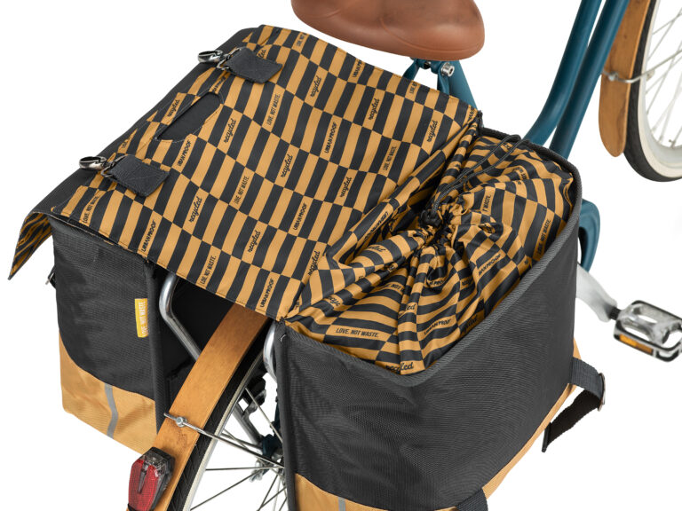 Gerecyclede dubbele fietstas Urban Proof 40 liter - grijs/geel