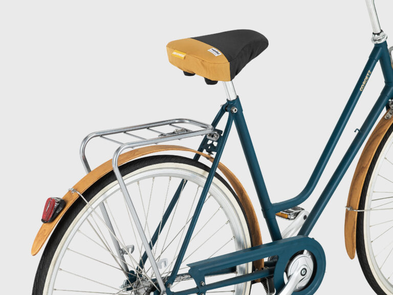 Gerecyclede fietszadelhoes urban Proof - grijs/geel