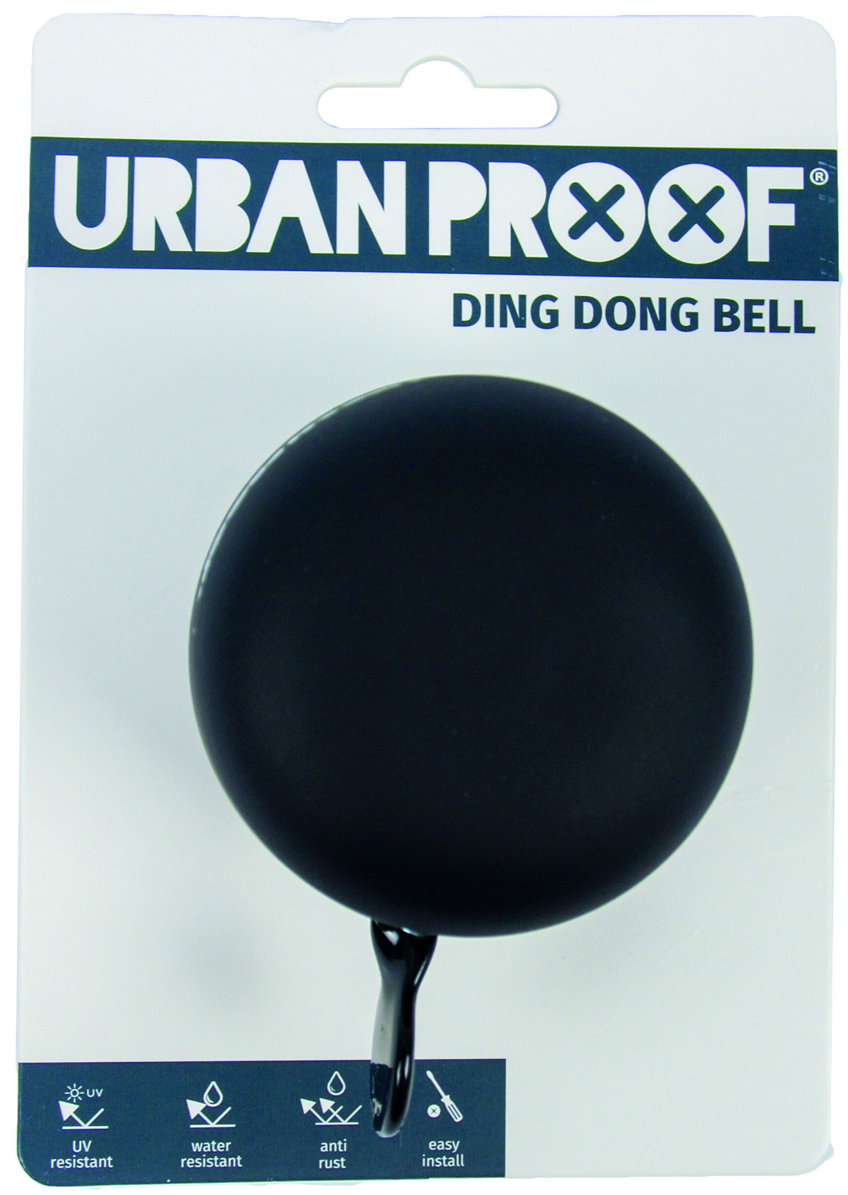 Fietsbel Ding-Dong Urban Proof ø65mm - mat zwart/grijs - Afbeelding 2