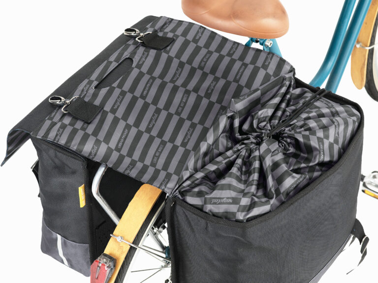 Gerecyclede dubbele fietstas Urban Proof 55 liter - zwart/grijs