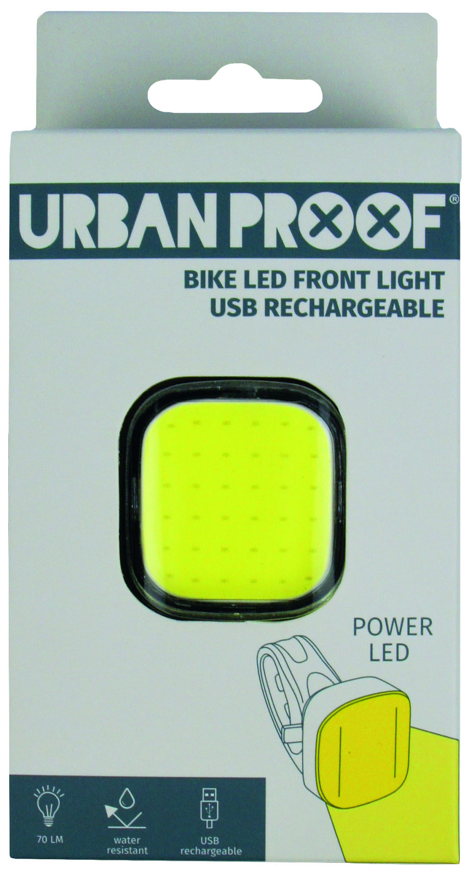 Koplamp LED Urban Proof High Power vierkant - USB oplaadbaar - Afbeelding 3