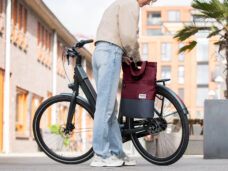 Gerecyclede shopper fietstas Urban Proof 20 liter - bordeaux rood/grijs