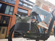 Gerecyclede shopper fietstas Urban Proof 20 liter - groen/grijs