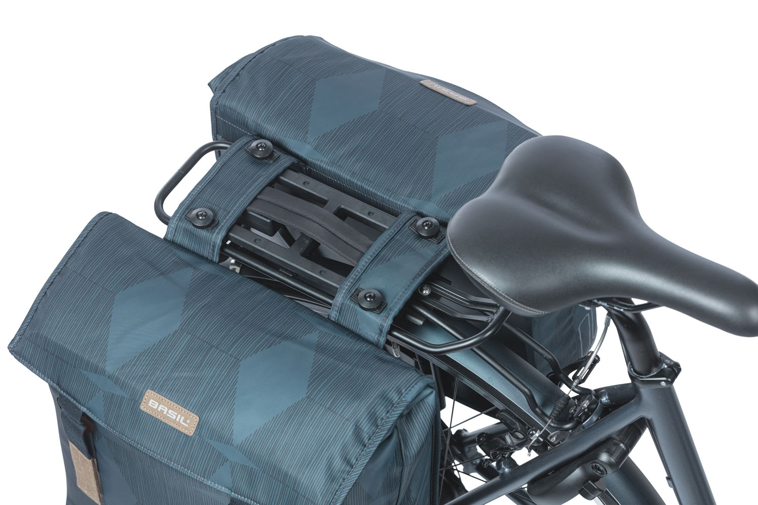Dubbele fietstas Basil Elegance met MIK-systeem 40-49 liter 42,5 x 38 x 16 cm - estate blue - Afbeelding 3